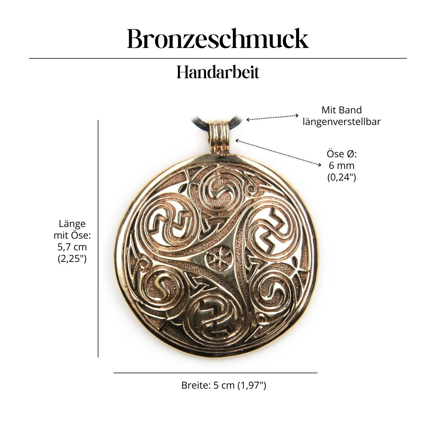 Triskelion riesig Schmuck Anhänger Bronze