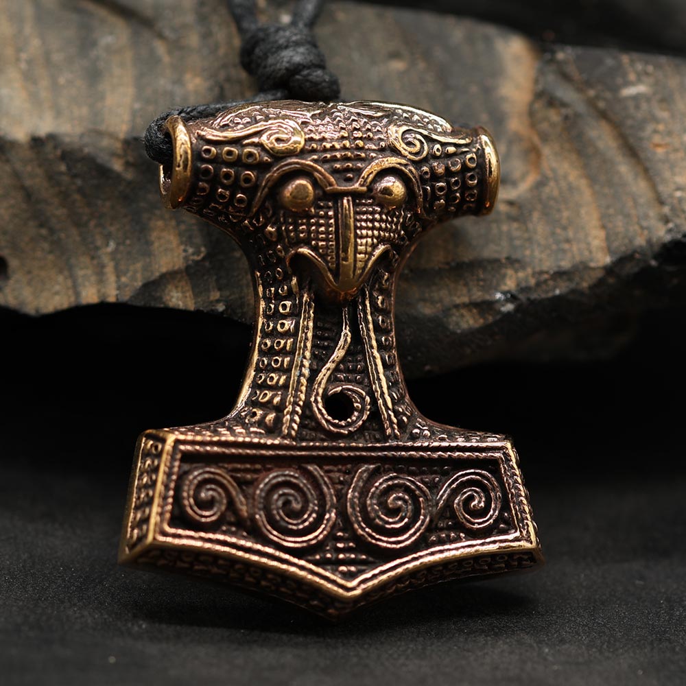 Thorshammer Anhänger Schmuck Bronze Wikinger Mittelalter
