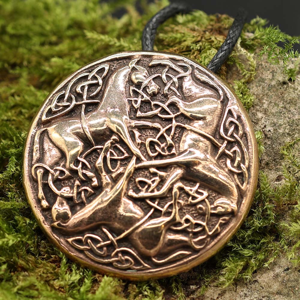 Kelten Anhänger Pferde Schmuck großer kettenanhänger