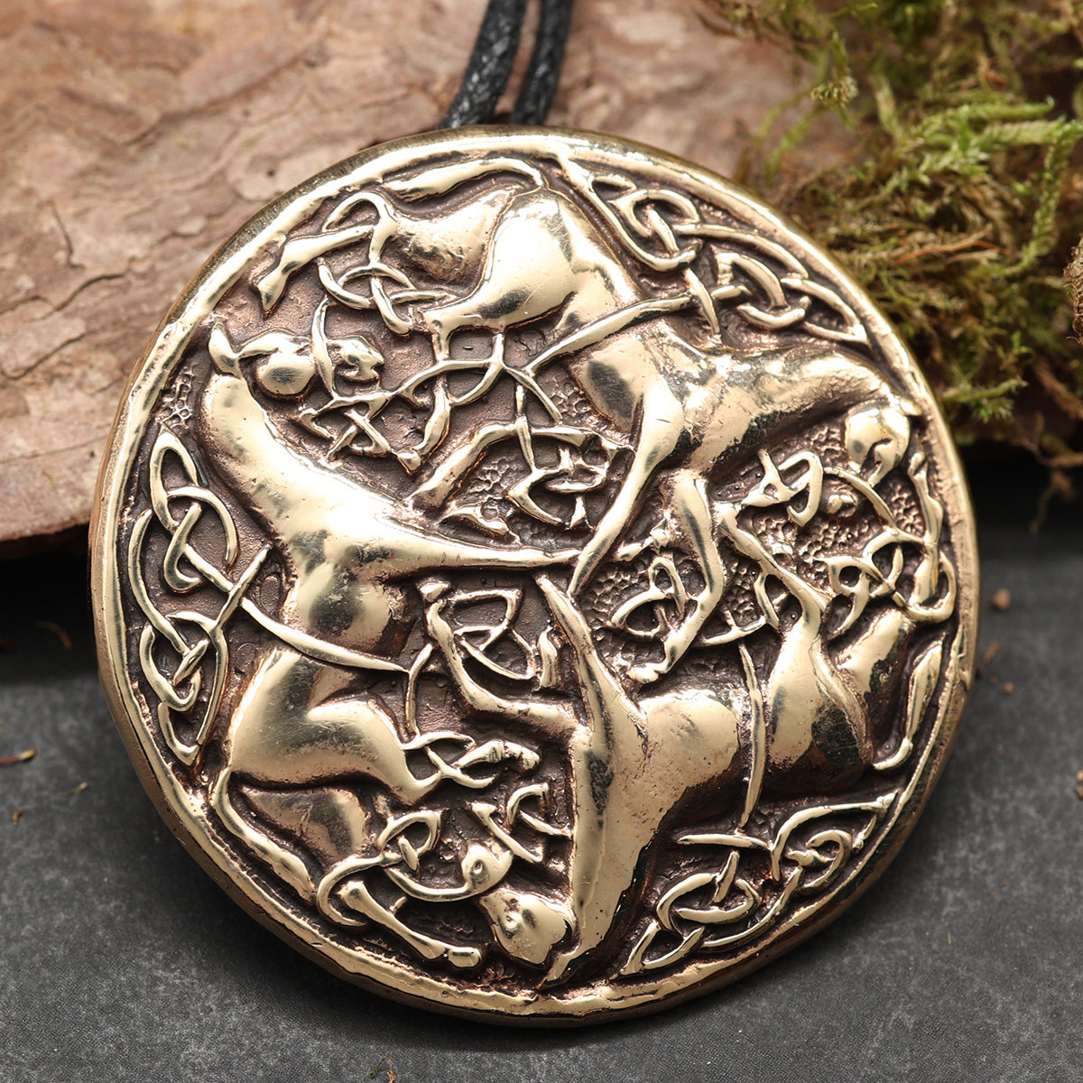 Pferde Keltisch Anhänger Schmuck Bronze Halskette Handarbei