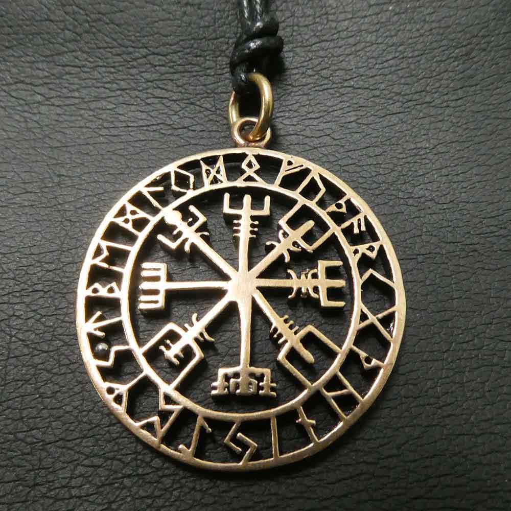 Wikinger Schmuck Kompass Vegvisir Bronze