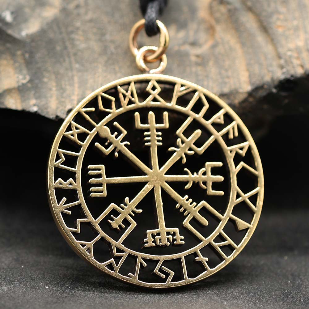 Vegvisir Anhänger Wikinger Schmuck Bronze Wikingerkompass