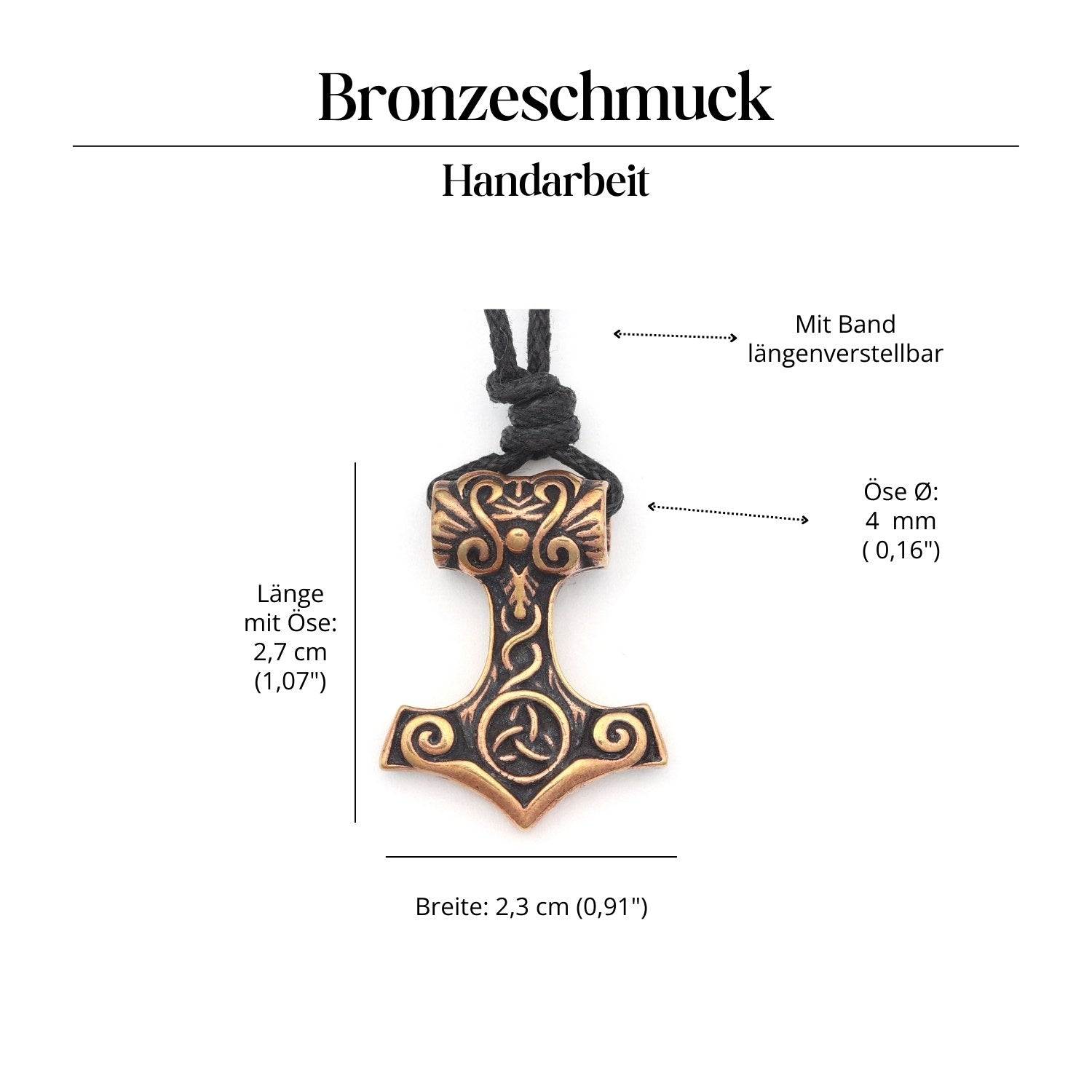 Mjölnirr Halskette Bronze Amulett