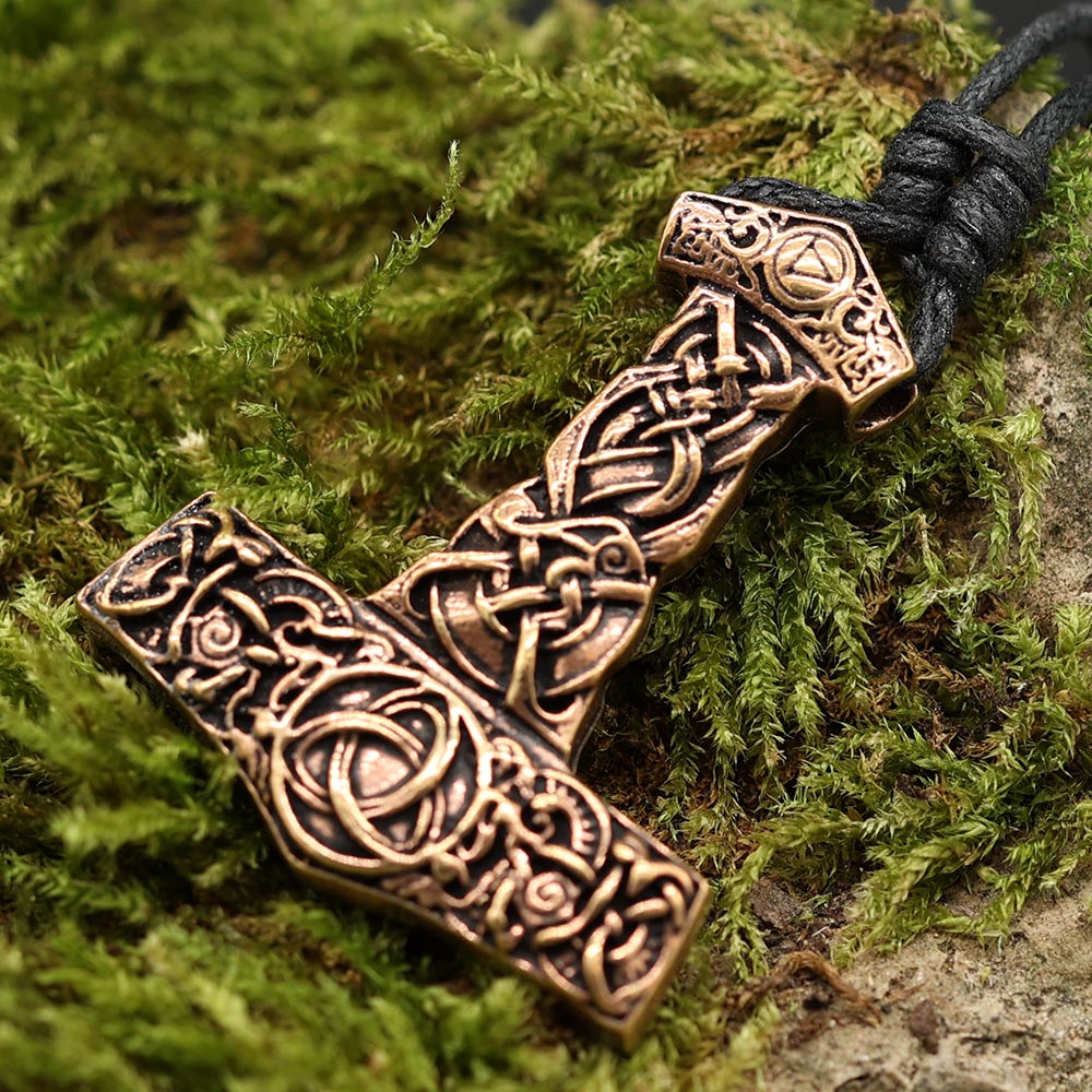 Thorshammer Anhänger Schmuck Bronze groß