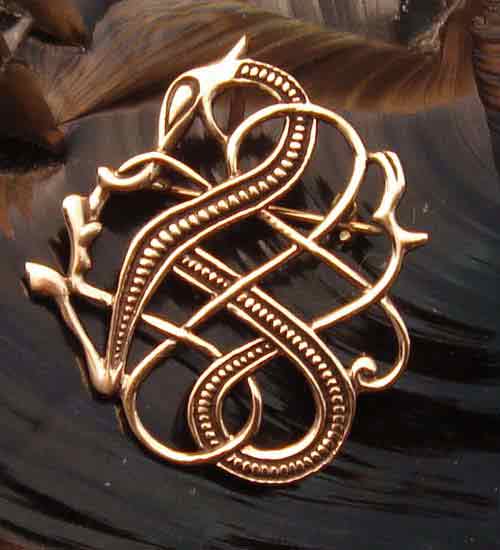 Bronze Brosche Drache Schmuck