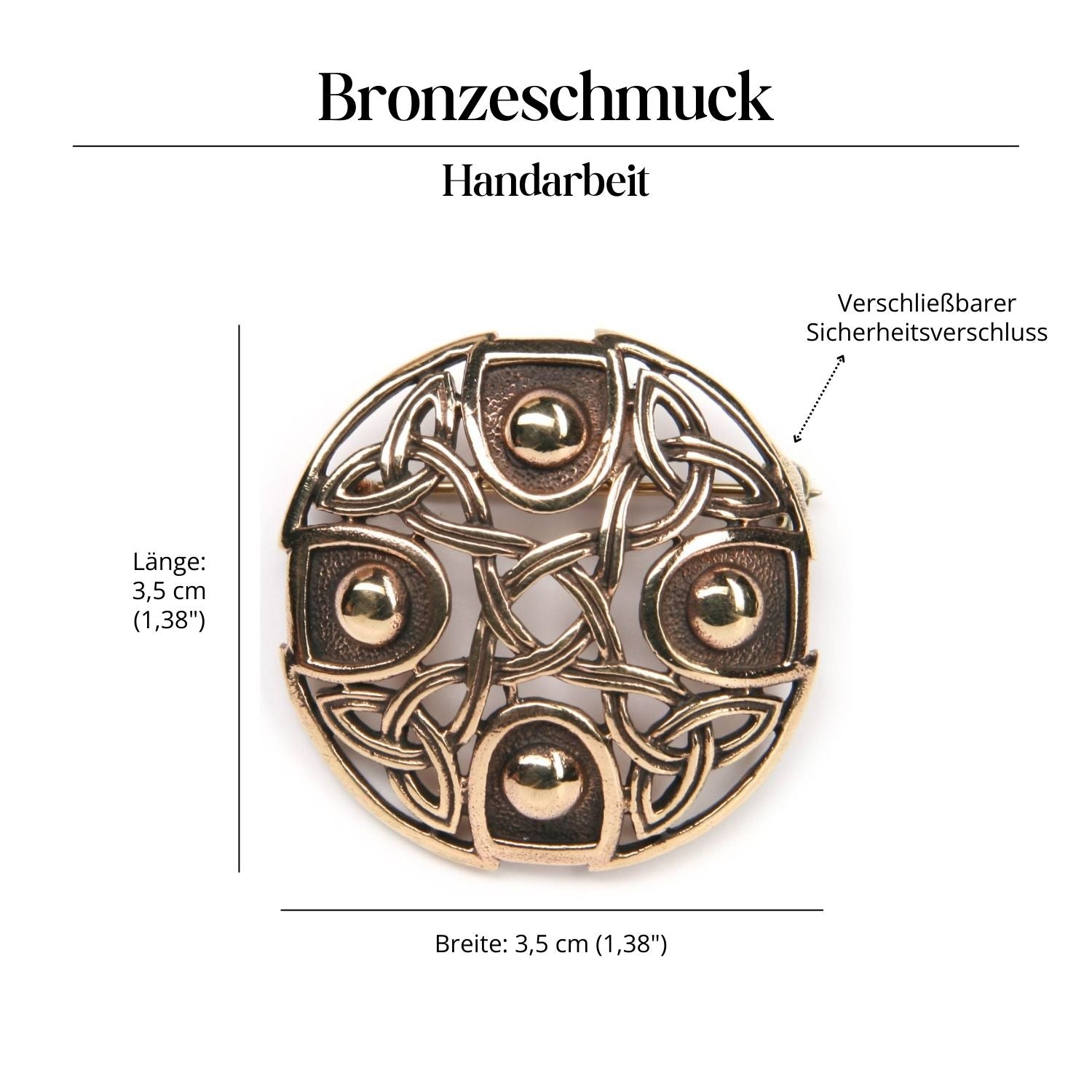 Runde Brosche Kelten Bronze Gewandnadel mittelalterlich Schließe