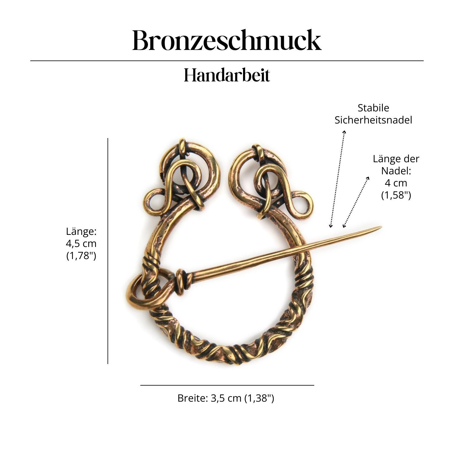 Fiebel Brosche Kelten Gewandnadel mittelalterlich Schließe Bronze