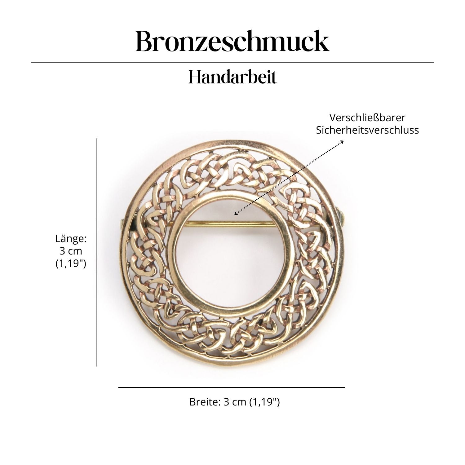 Brosche Rund Kelten Gewandnadel mittelalterlich Schließe Bronze