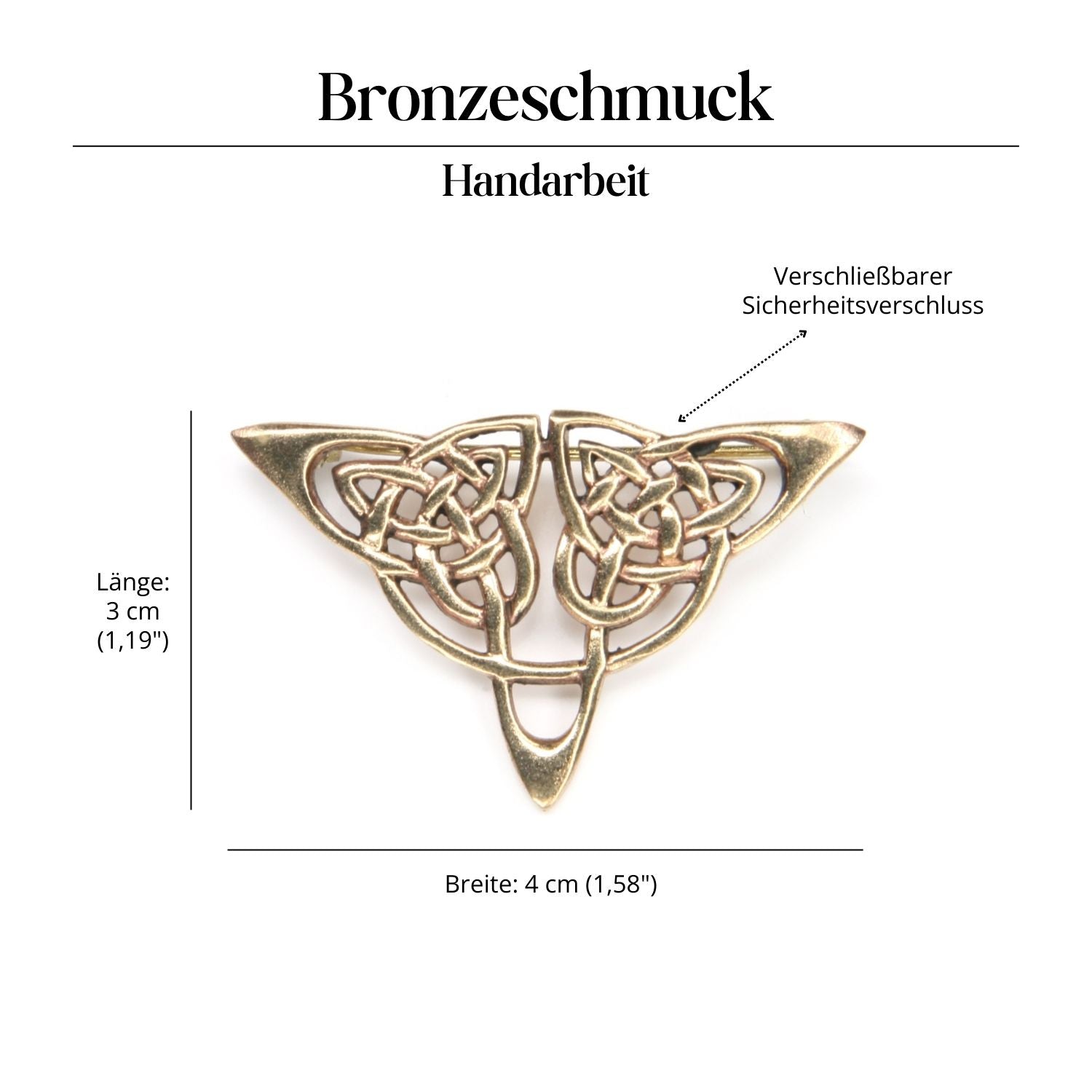 Brosche Dreieck Kelten Gewandnadel mittelalterlich Schließe Bronze