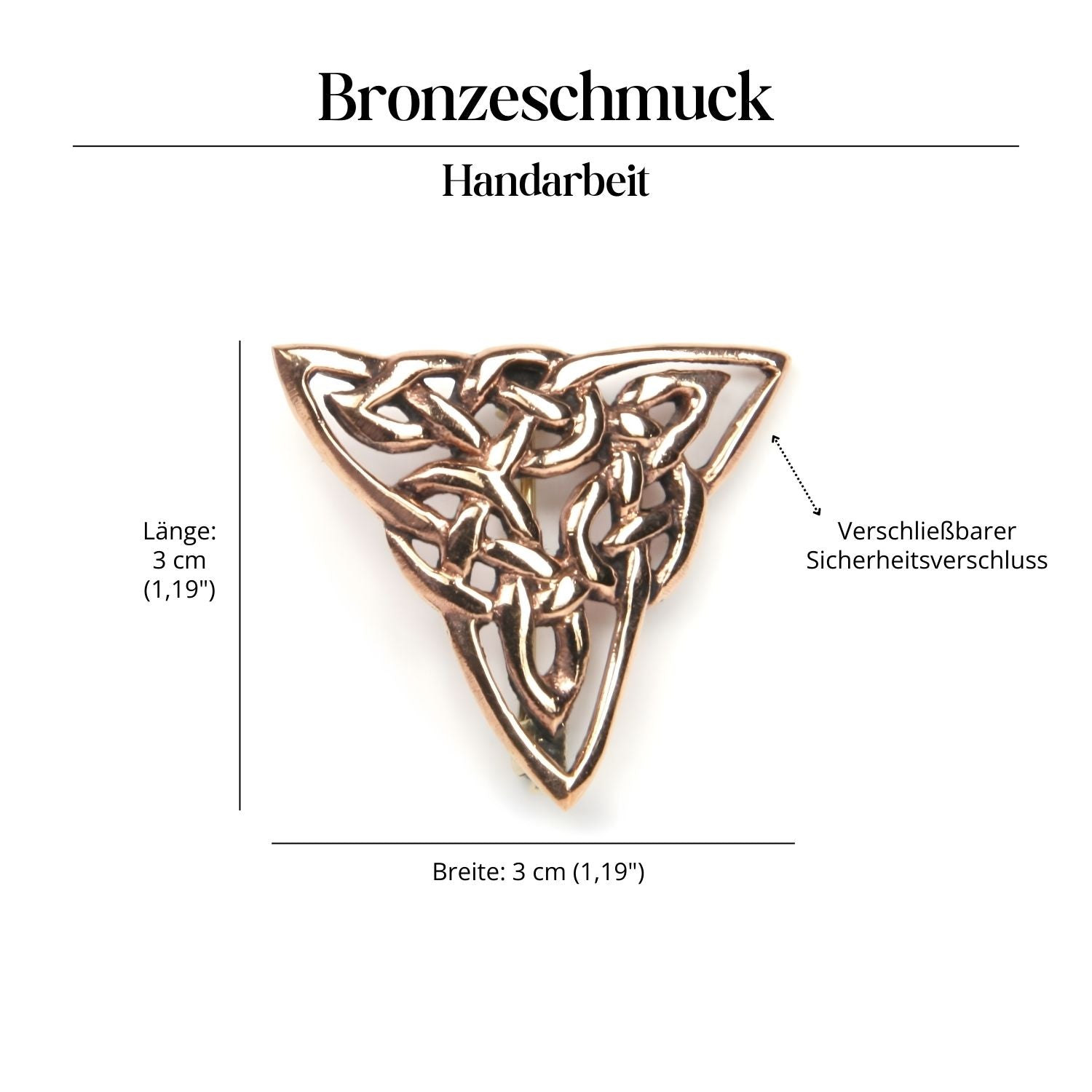 Dreieck Brosche Kelten Gewandnadel mittelalterlich Schließe Bronze
