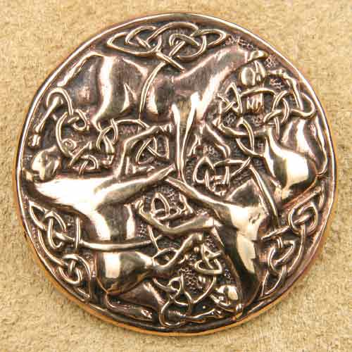 keltische Pferde Brosche Bronze Mittelalterschmuck