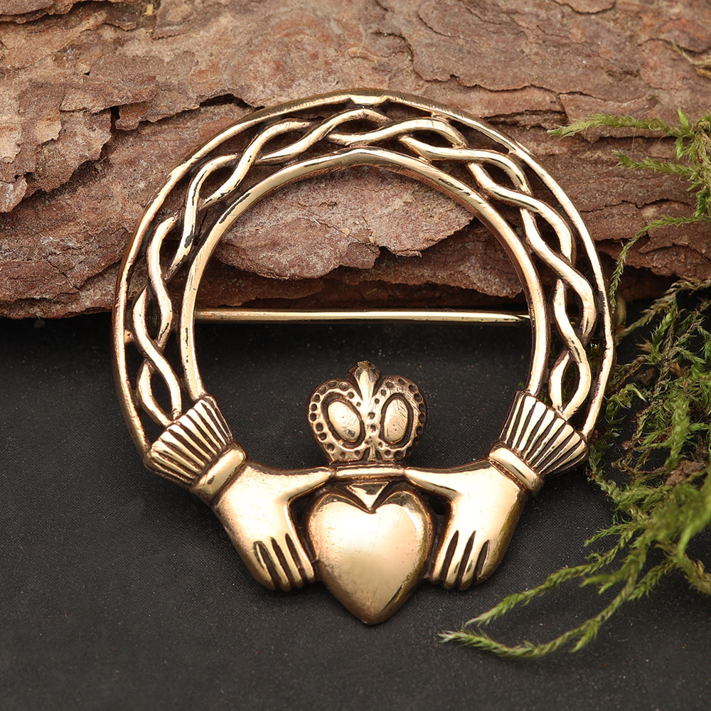 Claddagh Brosche Mittelalter Gewandnadel mittelalterlicher Schmuck