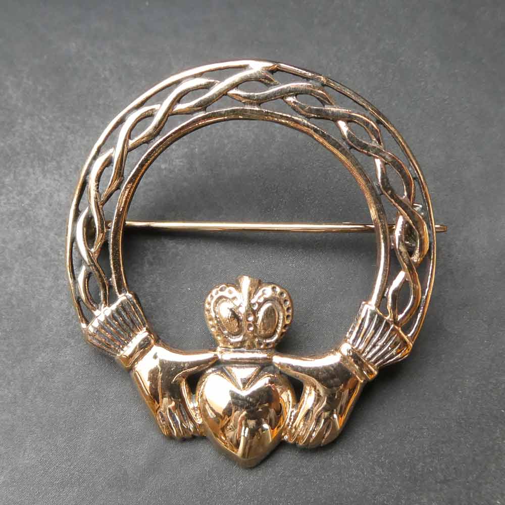 Kelten Brosche Claddagh Schmuck Mittelalter