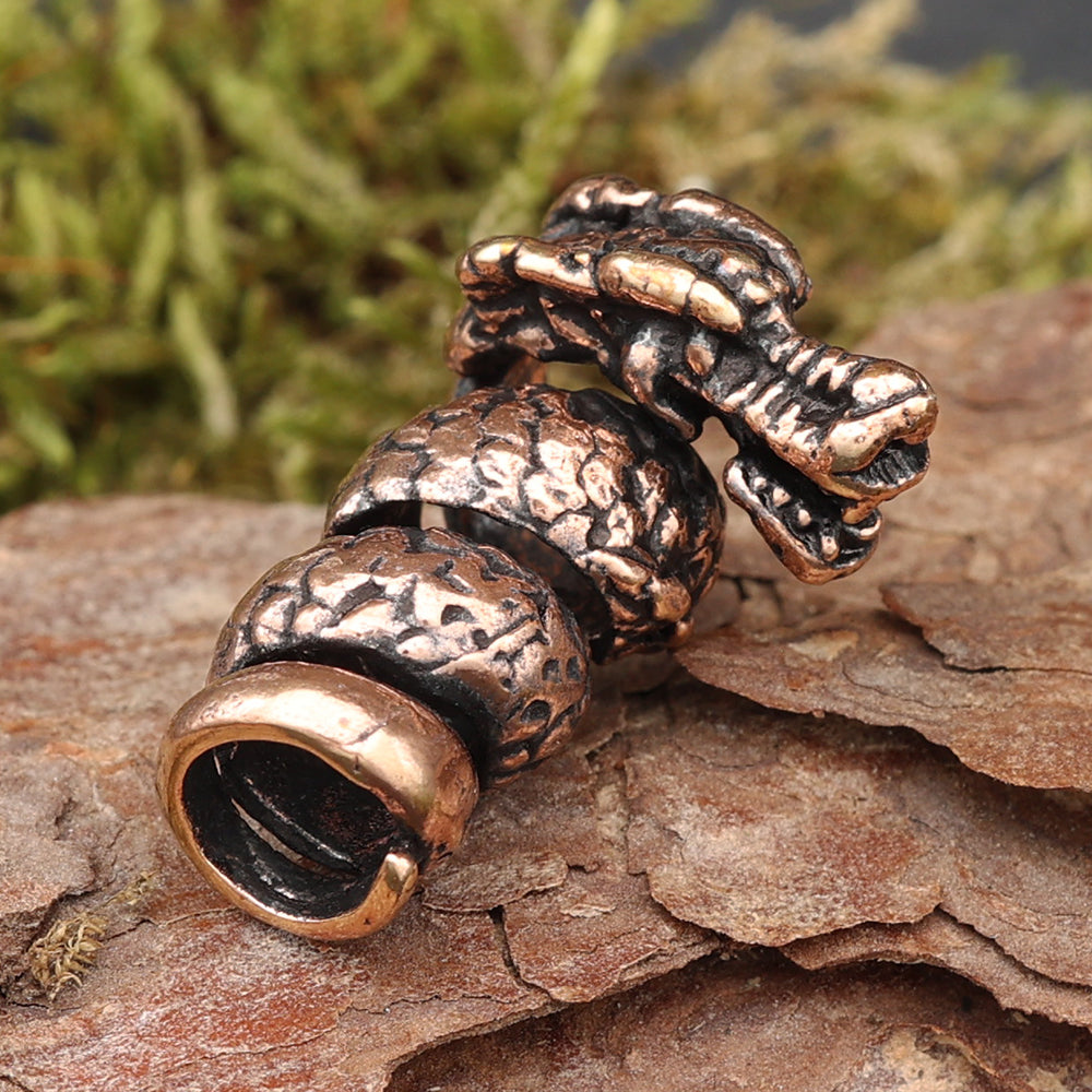 Drache Bartperle Bart Accessoires Bronze Haarschmuck Perle