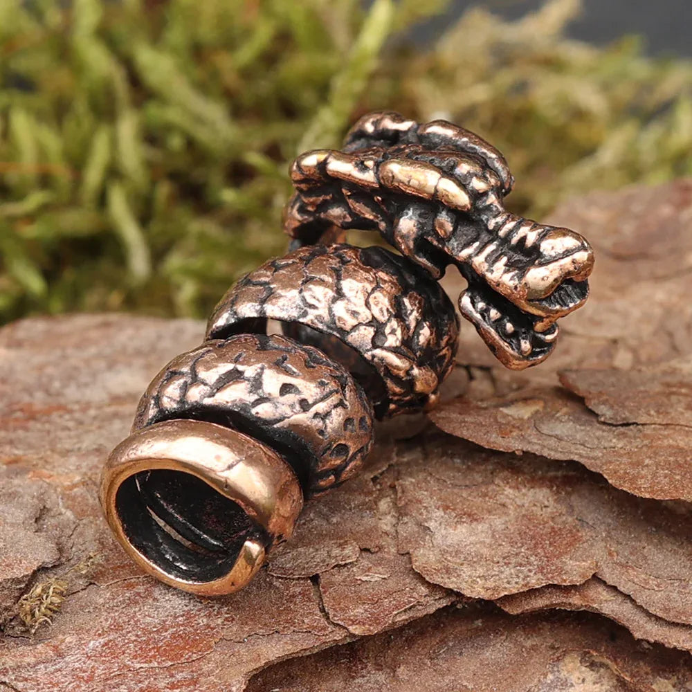 Drache Bartperle Bart Accessoires Bronze Haarschmuck Perle