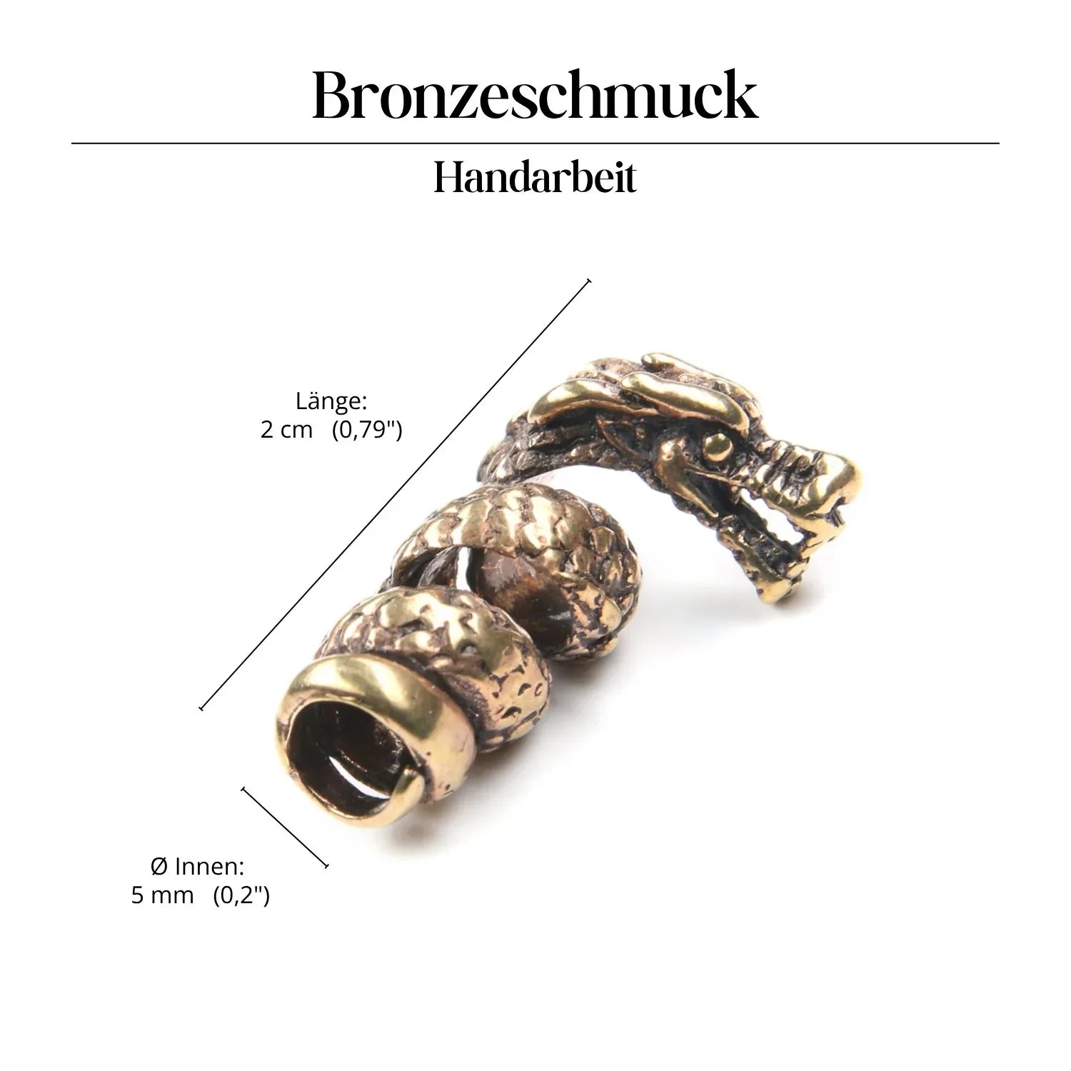 Bartperle Haarschmuck Bronze Perle Dreadlock Drache