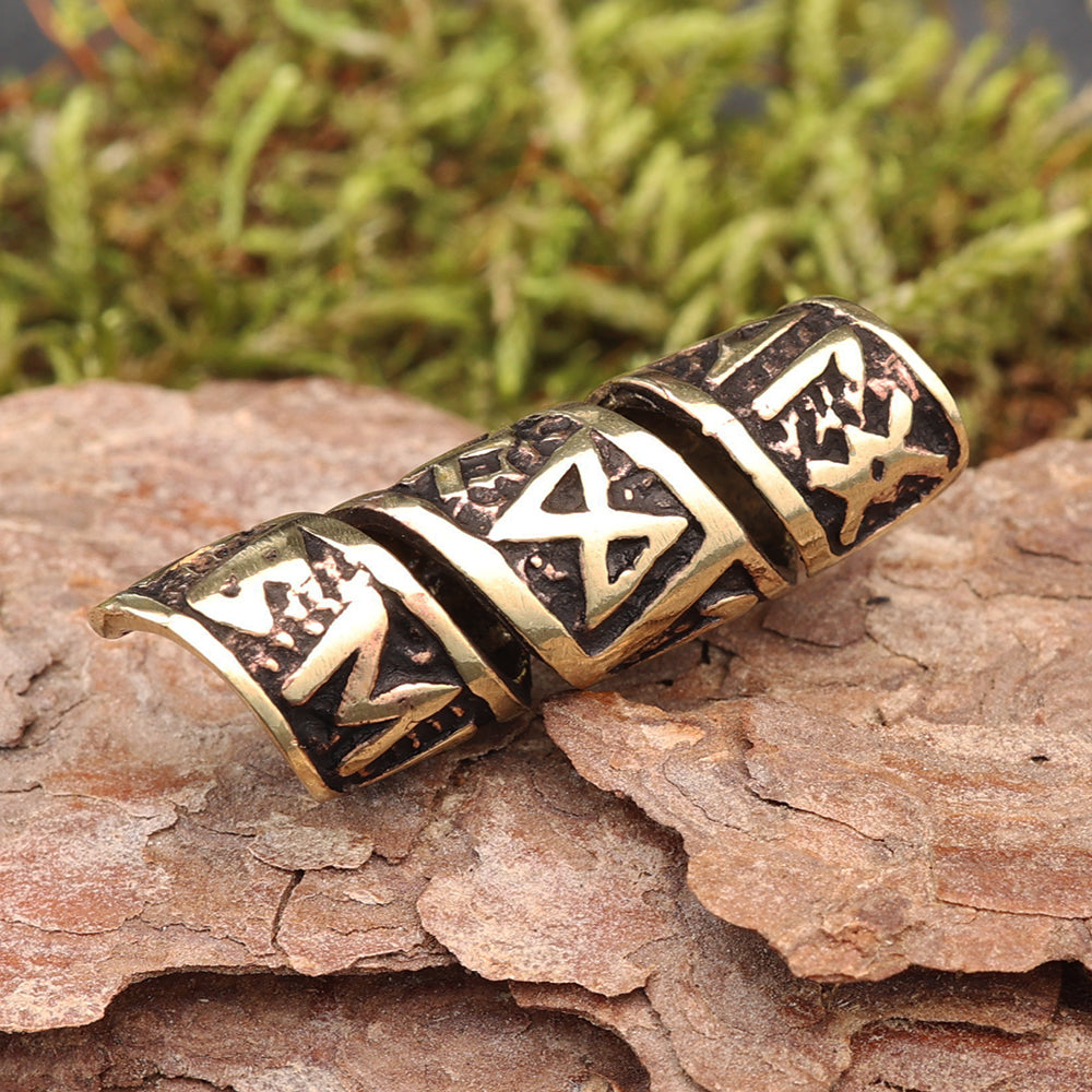 Runen Bartperle Bart Accessoires Bronze Haarschmuck Perle