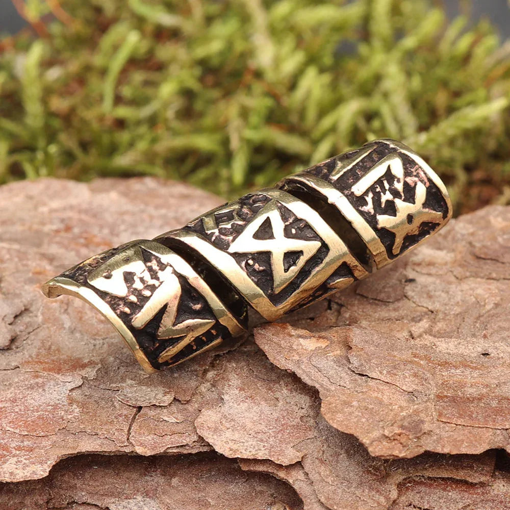 Runen Bartperle Bart Accessoires Bronze Haarschmuck Perle