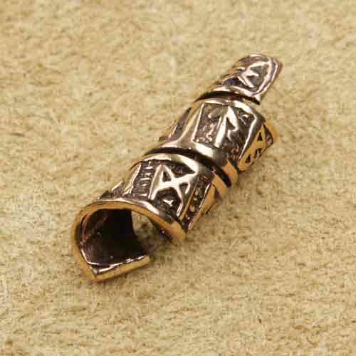 Bartperle Runen Wikingerschmuck Bronze