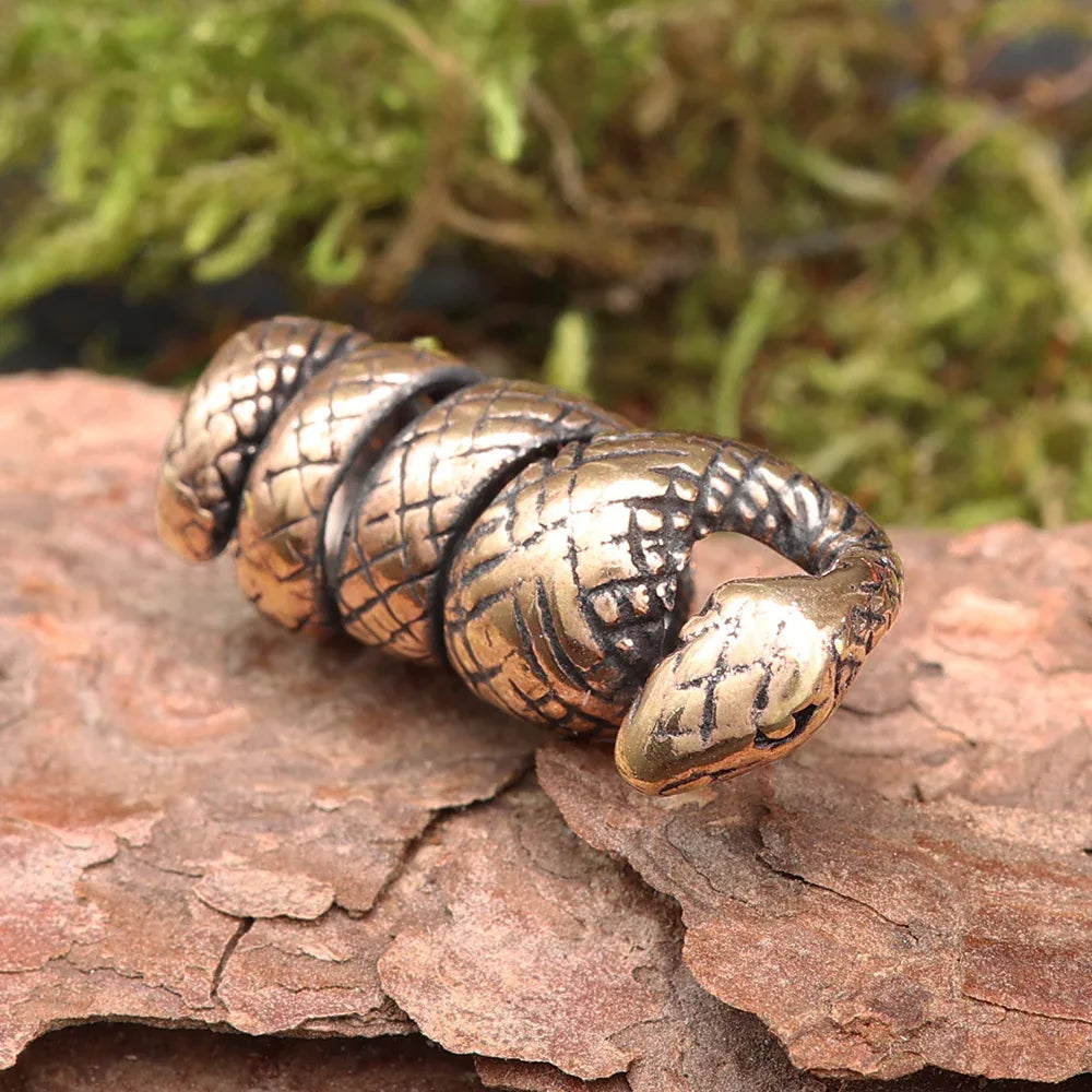 Schlange Bartperle Bart Accessoires Bronze Haarschmuck Perle