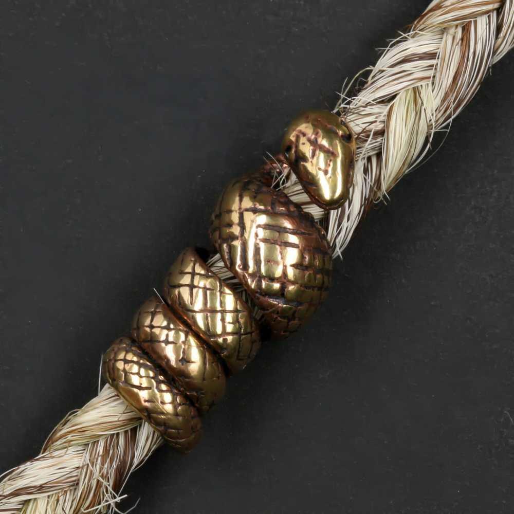 Schlange Bartschmuck Wikinger Haarperle Bronze Mittelalter Schmuck