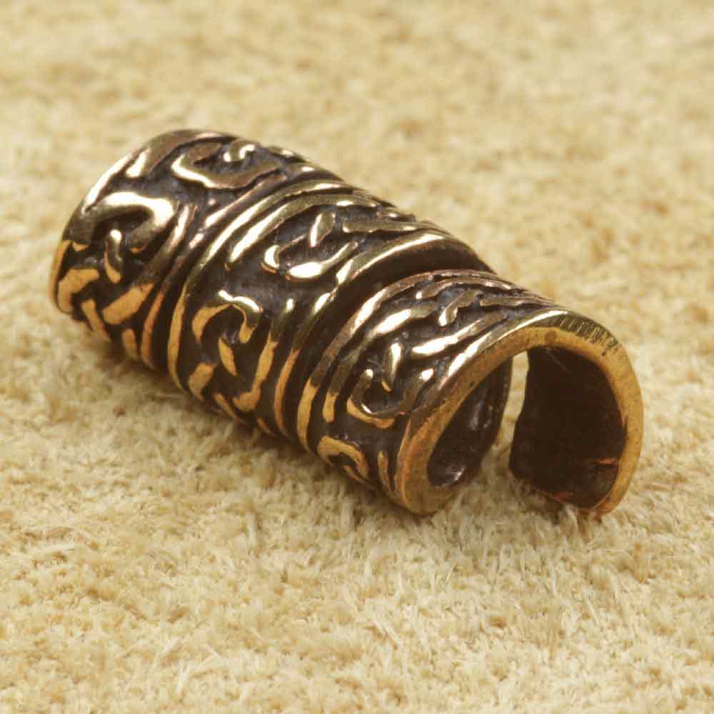 Bartperle feiner keltenknoten aus Bronze