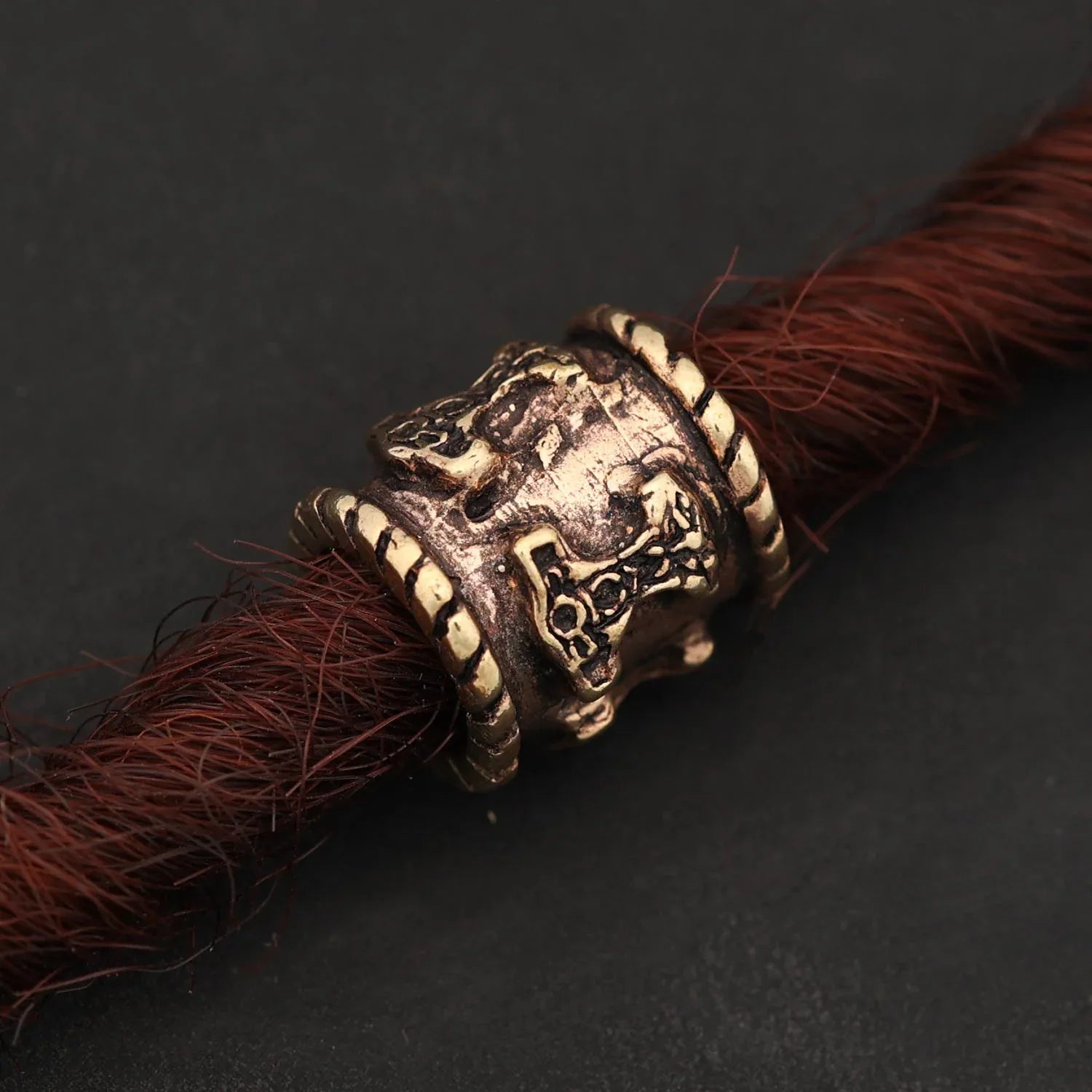Thorshammer Bartperle Haarschmuck Günstig Bronze Wikinger