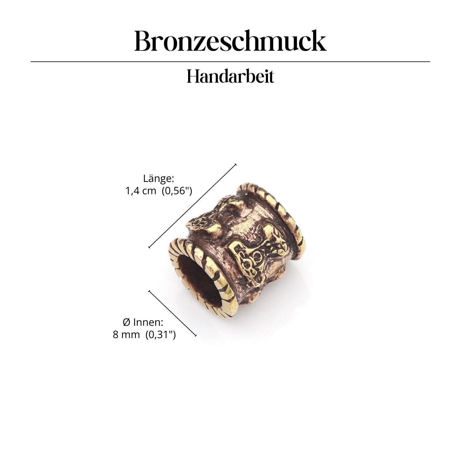 Thor Hammer Bartschmuck Bronze Wikingerschmuck