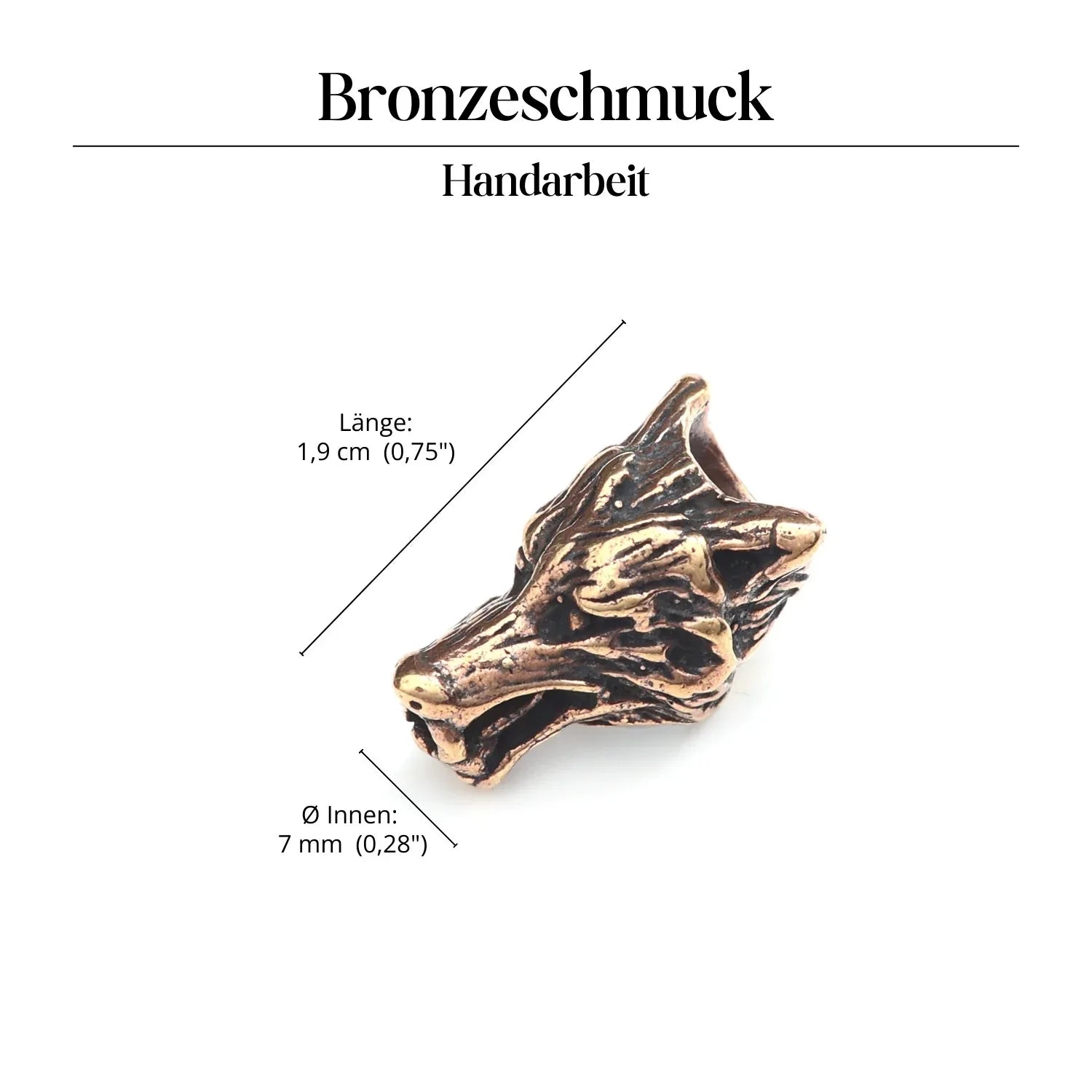 Wolf Bartperle Haarschmuck Bronze Perle Dreadlock