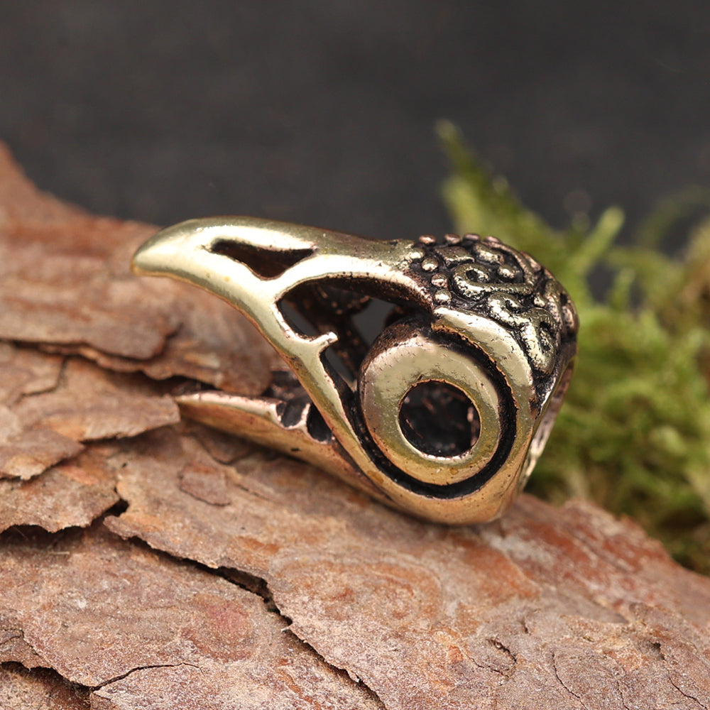 Rabe Haarperle Bartschmuck Bronze Haarschmuck Perle