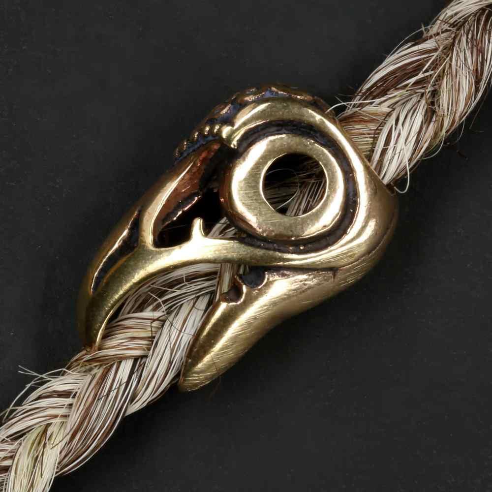 Rabe Wikinger Bartschmuck Bronze Haarperle edle Bartperle