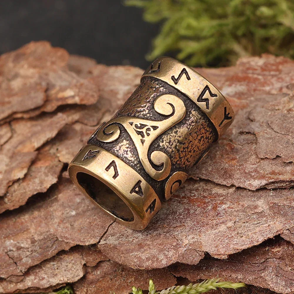 Triskel Haarperle Bartschmuck Bronze Haarschmuck Perle