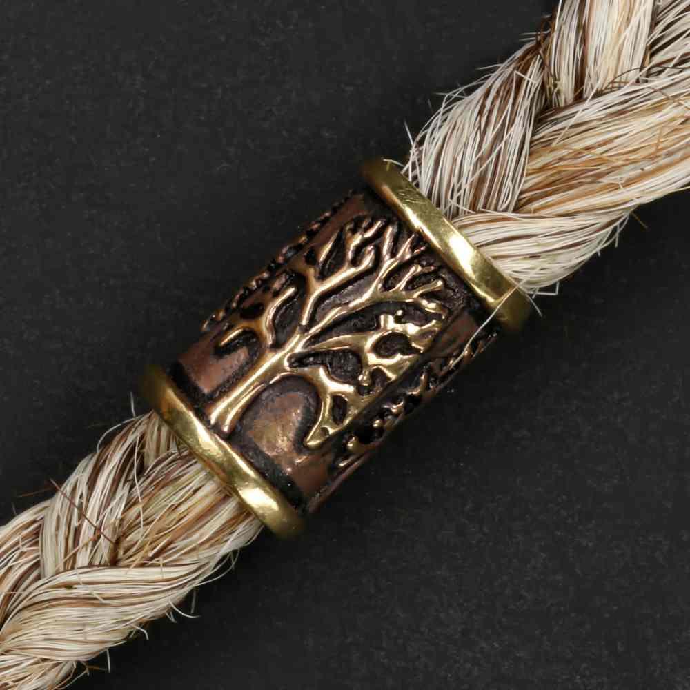 Lebensbaum Wikinger Bartschmuck Bronze Haarperle edle Bartperle Keltisch