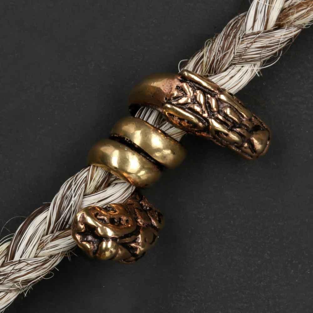 Drachen Wikinger Bartschmuck Bronze Haarperle edle Bartperle