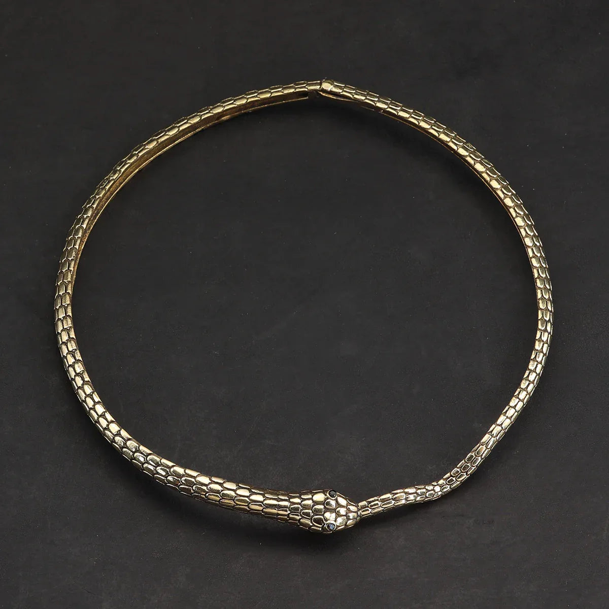 Necklace, snake design, brass necklace