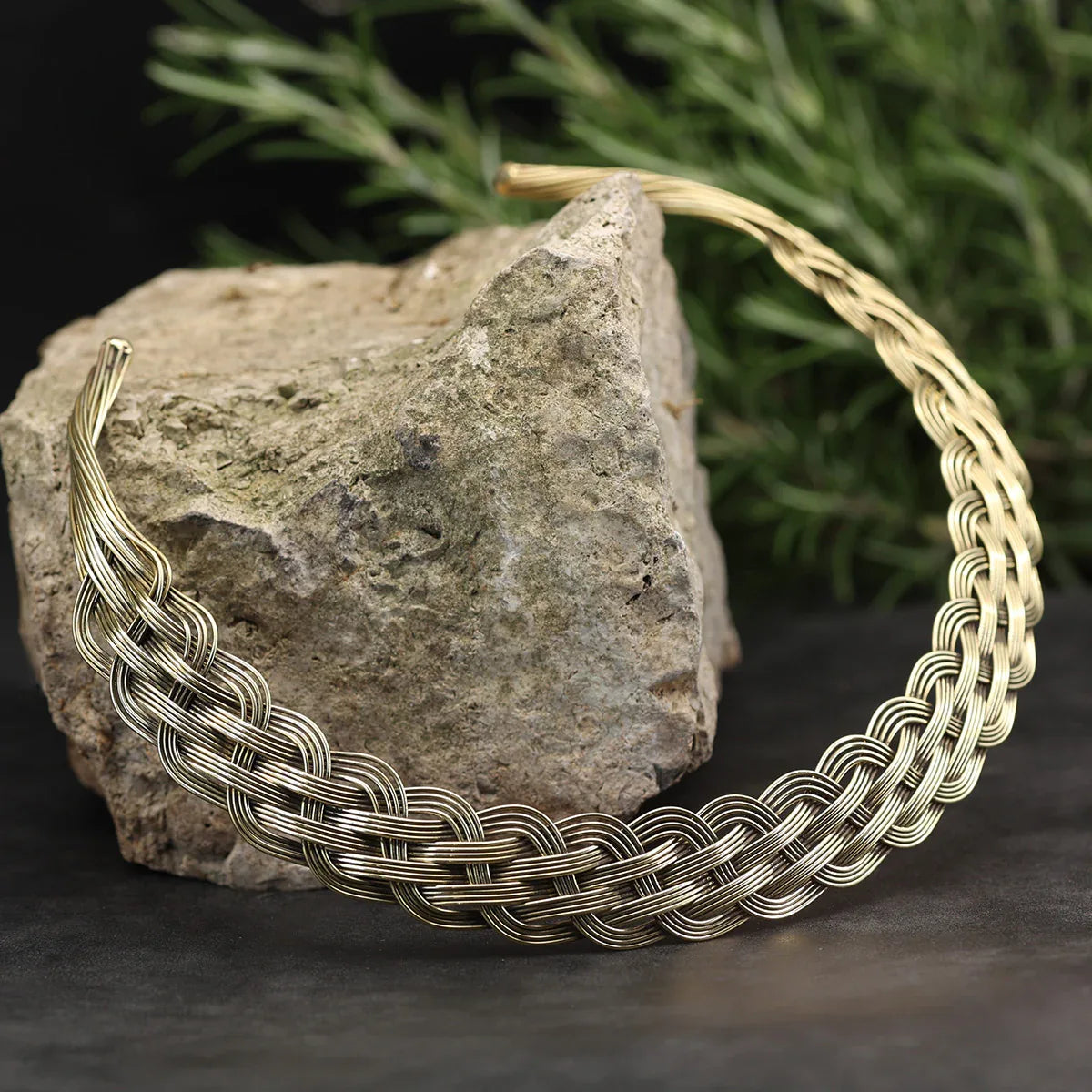 Necklace design, braided brass