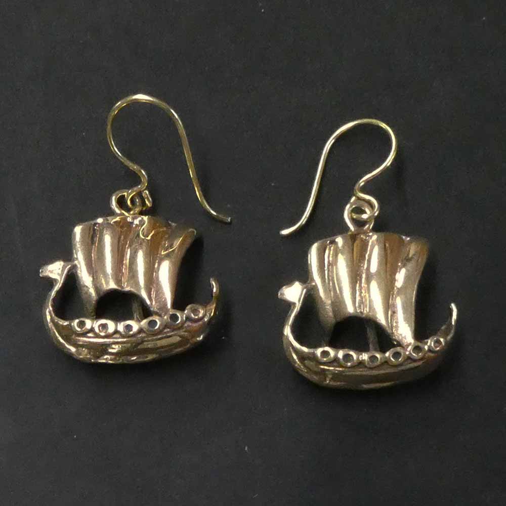 Drachenboot Ohrhänger Bronze Wikinger Kelten Schmuck