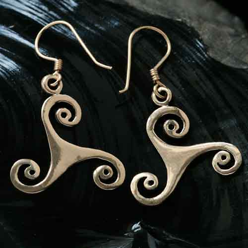 Triskele Ohrschmuck Bronze Ohrh
