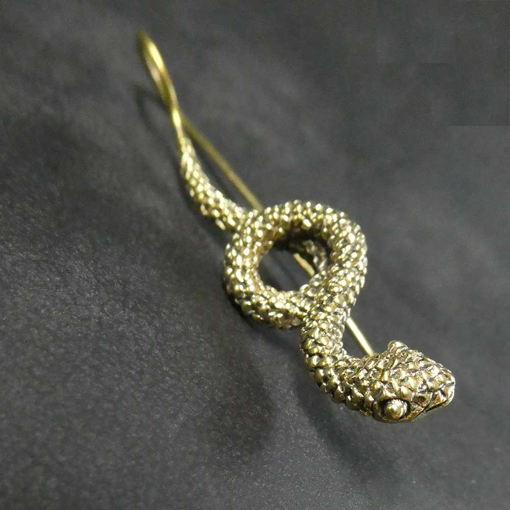 Schlange edel gearbeitet Ohrschmuck Messing Damen exklusiver Ohrring