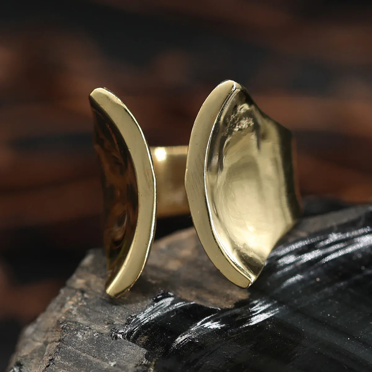 Ring Tribal Designer Schmuck größenverstellbar Messing Damen Schmuck