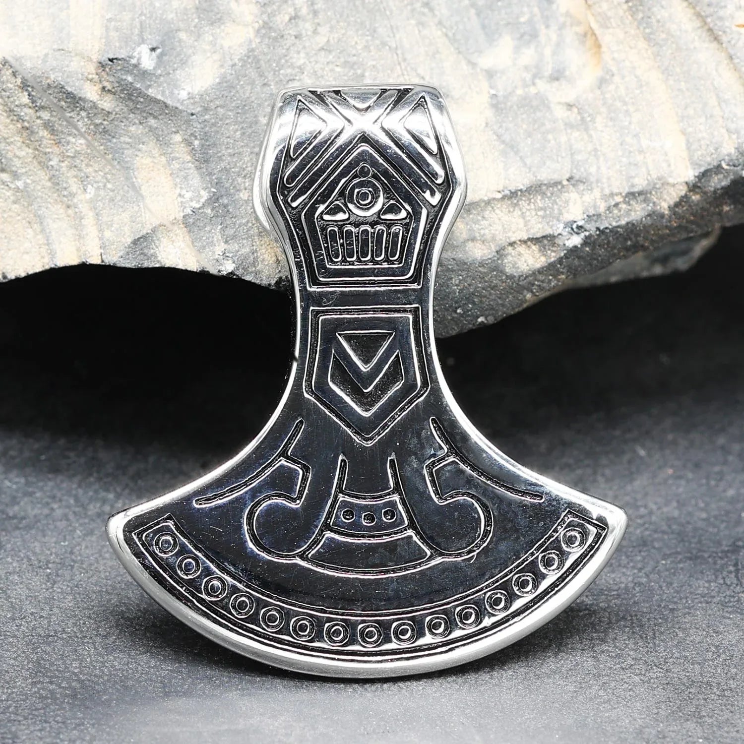 Rückseite Edelstahl Anhänger Wikinger Schmuck