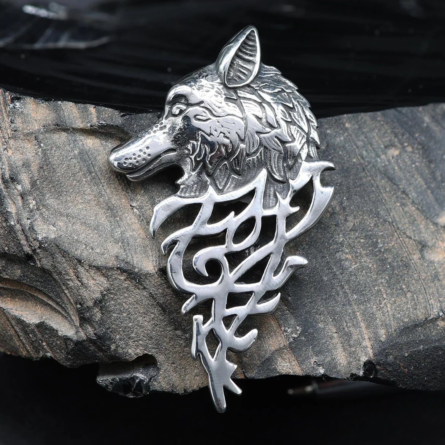 Wolf Anhänger Edelstahl