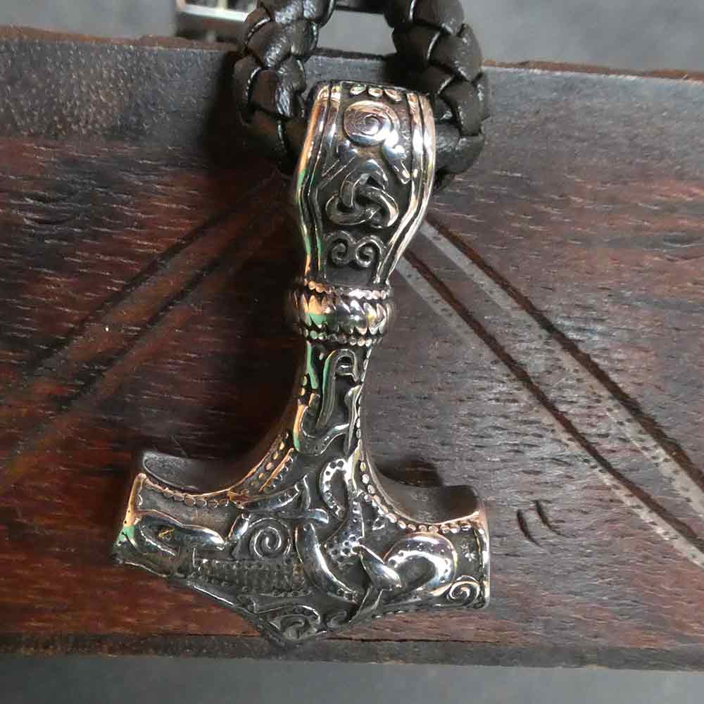 Thorshammer Element Edelstahl Biker Herren Armschmuck