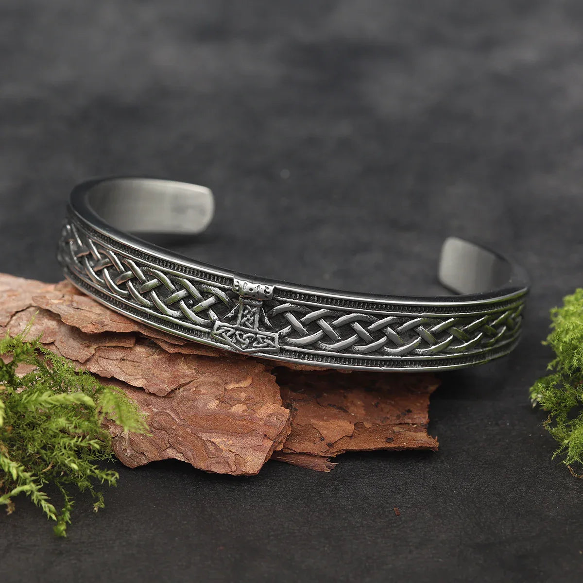 Thorshammer Armreif Edelstahl Wikinger Armspange Männer