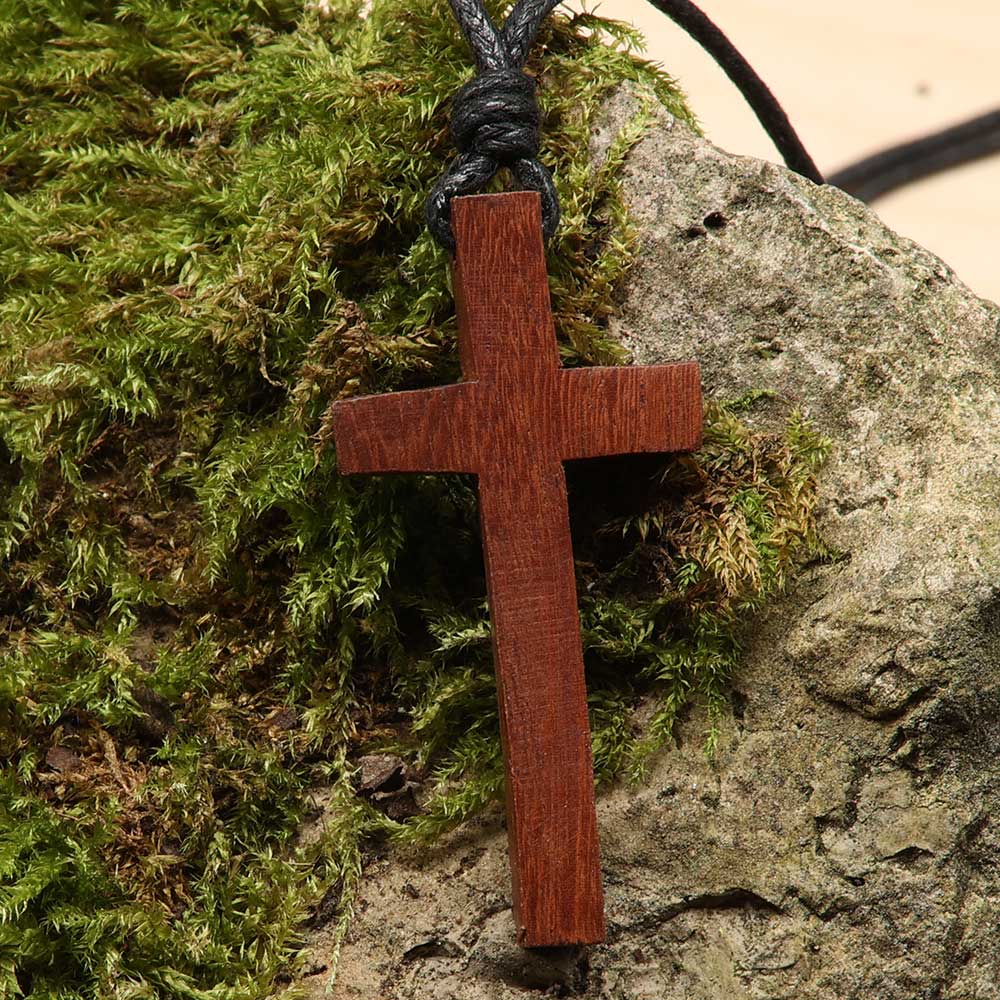 Kreuz Holzschmuck christlicher Anhänger fair gehandelt