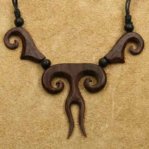 Holz Schmuck Collier Goa