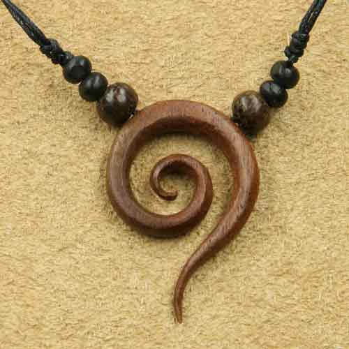 Holz Schmuck Collier Spirale