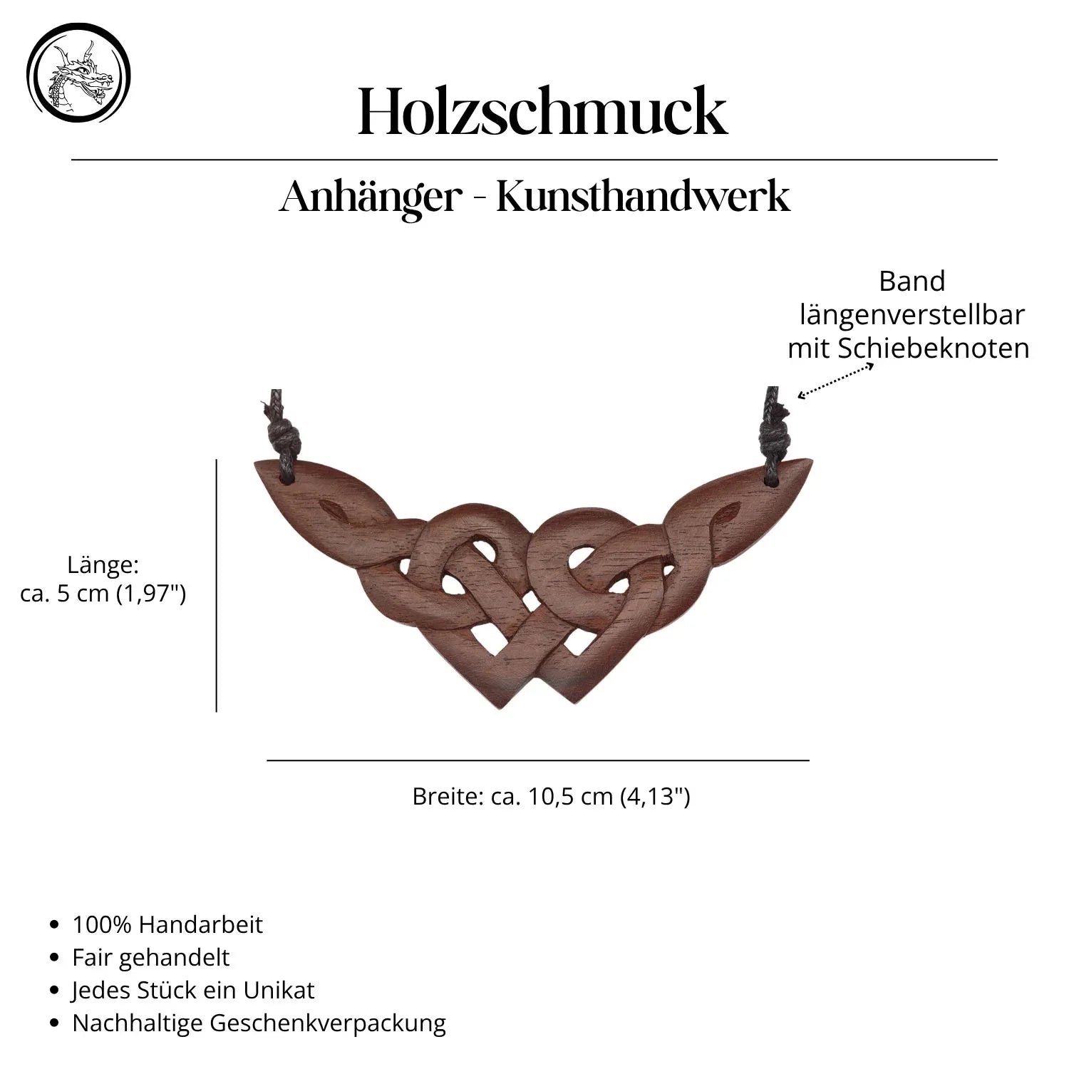 Holzschmuck ausgefallen Halskette Collier Holz geschnitzt Handarbeit Schmuck Kette