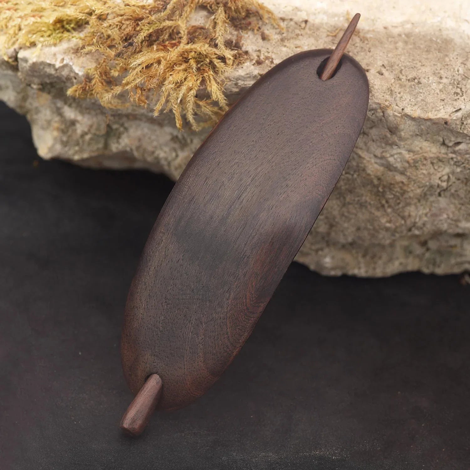 Haarspange Holz schlichter Haarschmuck schonender Verschluß