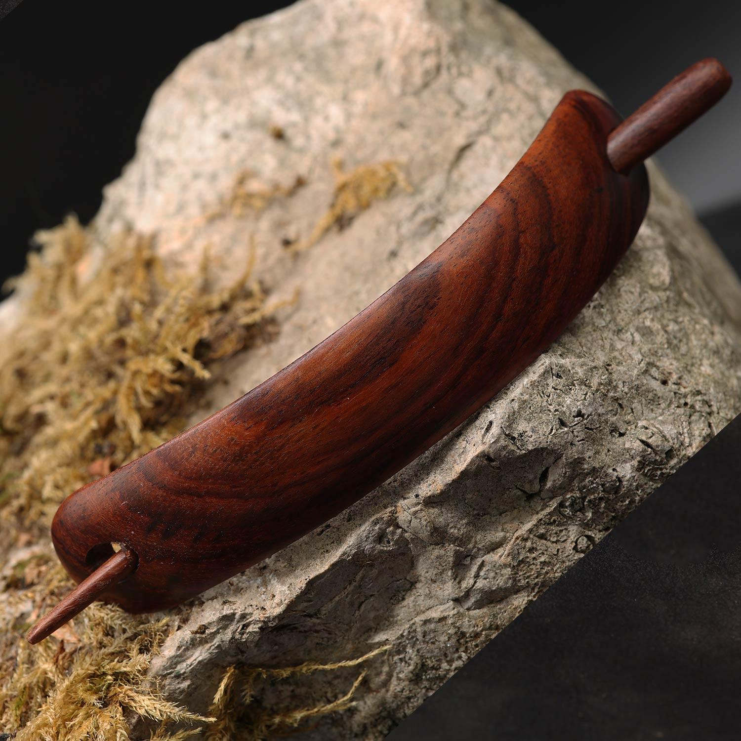Haarspange Holz schlichter Haarschmuck schonender Verschluss